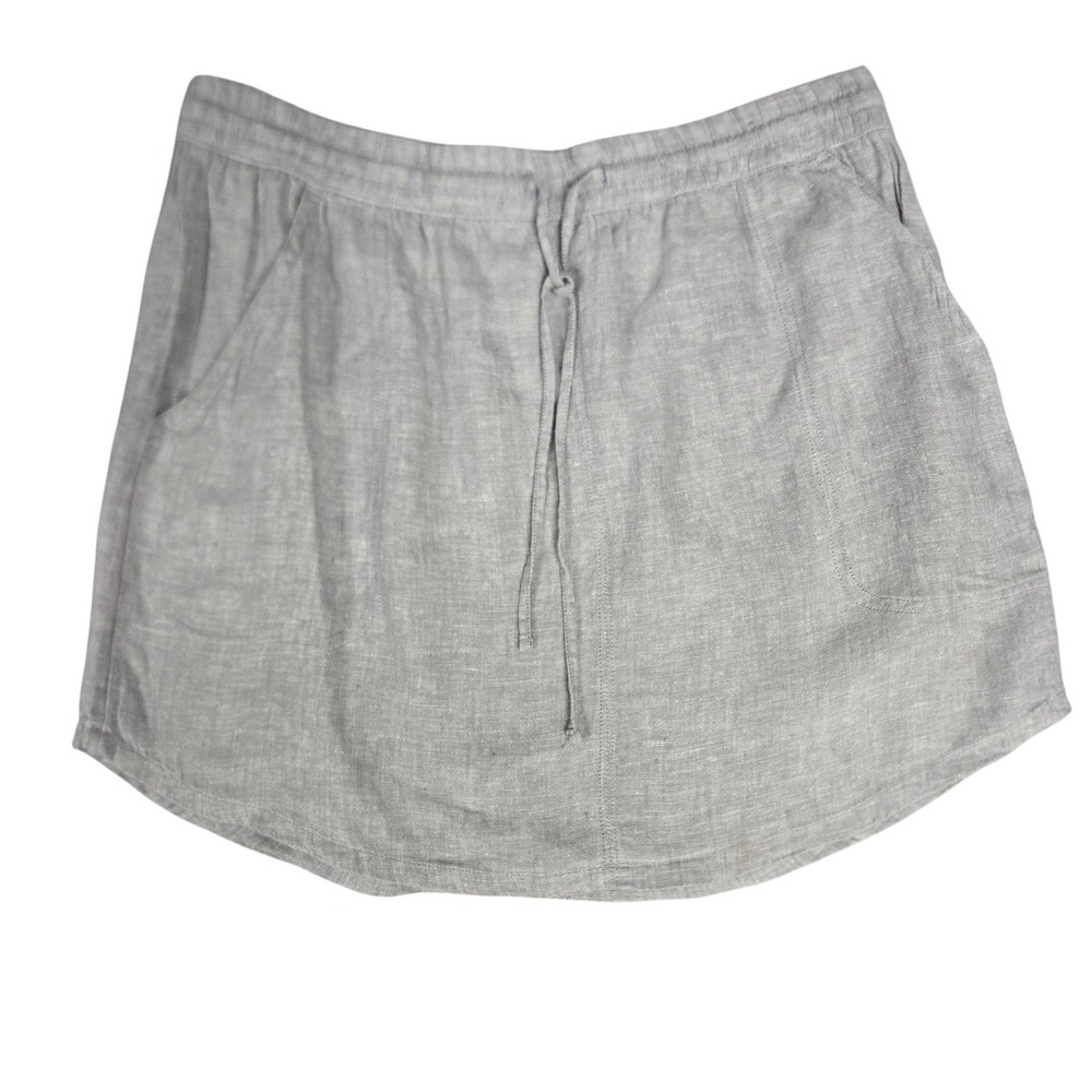 Artisan NY 100% Linen Mini Skirt Elastic Waist Light Purple Women's Size L